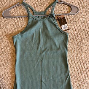 NoBull Women's Ribbed Halter Tank, Blue Oil